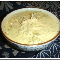 Cream of Broccoli Soup with Shredded Chicken or Turkey