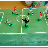 Soccer Cake with Swiss Meringue Buttercream Icing