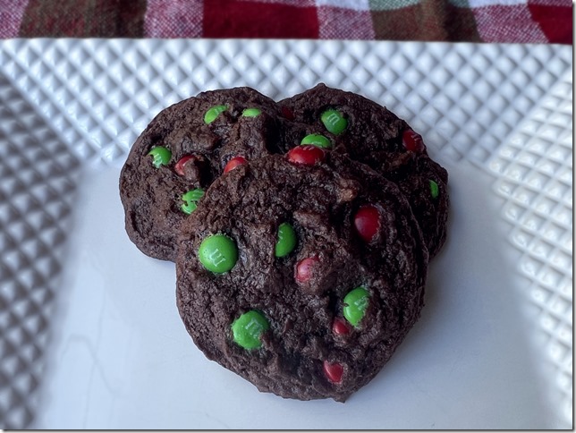 Chocolate Pudding Christmas M&M Cookies