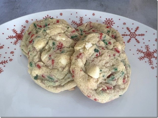 Christmas Funfetti Pudding Cookies